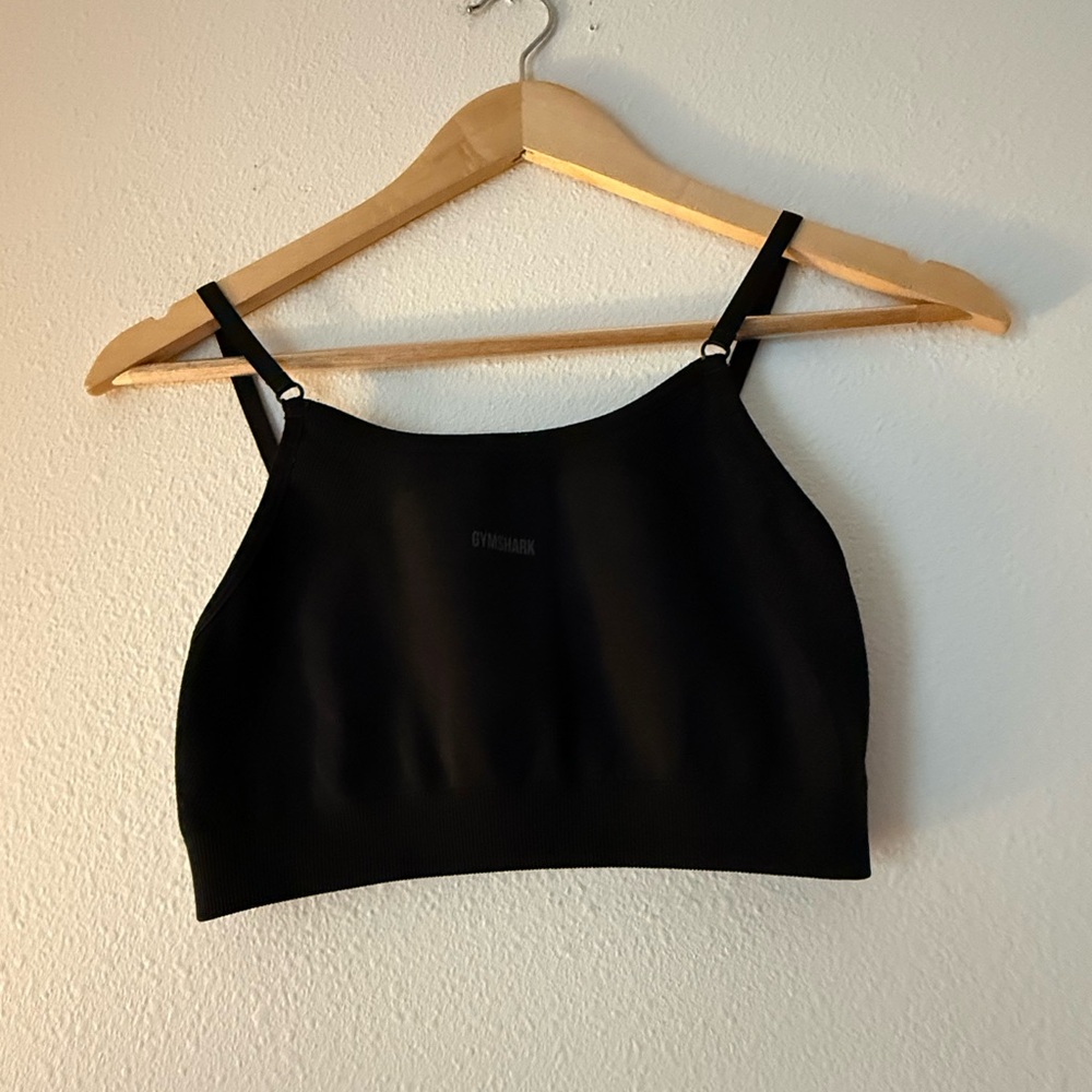 Gymshark Black High Neck Seamless Crop Bra
